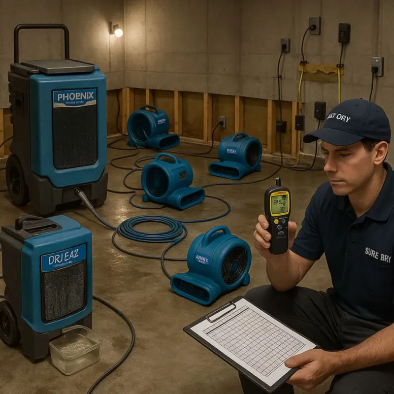 Structural Drying and Dehumidification process in Homestead Meadows North, TX